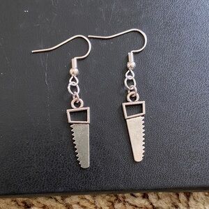 Handmade Silver Saw Earrings